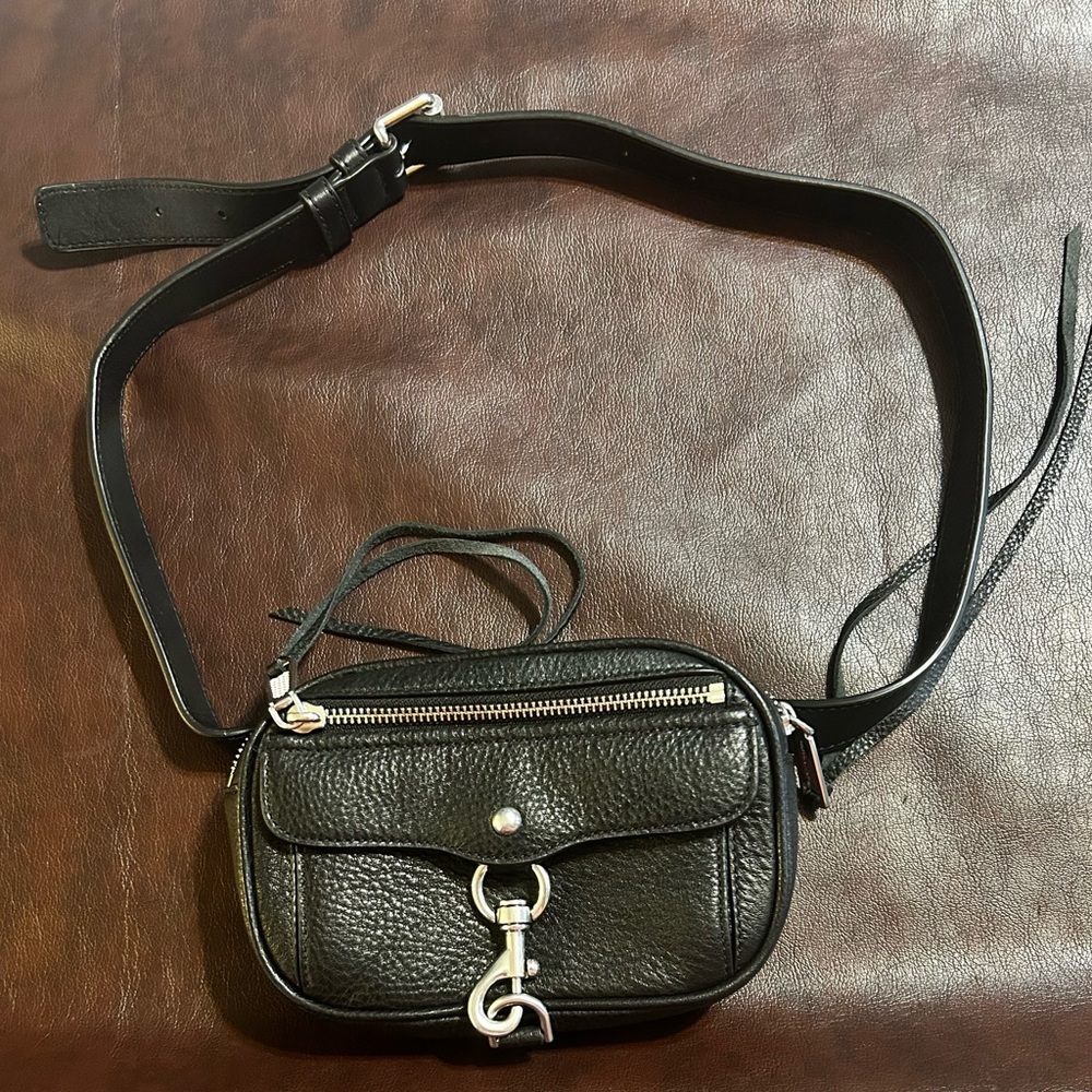 Rebecca Minkoff Blythe Pebbled Leather Belt Bag In Black